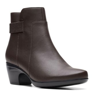Clarks Womens Emily Holly Ankle Boot, Dark Brown Leather, 3.5 UK