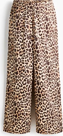 H&M MAMA Weite Kordelzughose - Beige/Leopardenprint