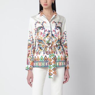 Etro Paisley-print belted shirt jacket
