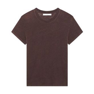 Iro Iro, Tops, Heren, Bruin, S, Leer, Third T-Shirt