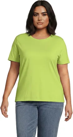 Lands End Supima Cotton Crew Neck T-Shirt in Soft Apple Green at Nordstrom, Size 1X
