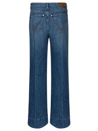 Bottega Veneta Womens Wide-leg Jeans - Blue Leather - Size EU 34 (Womens)