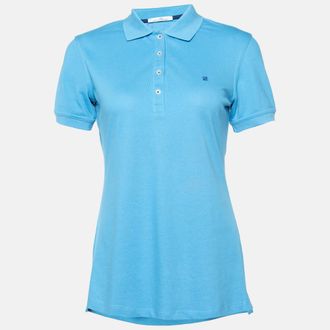 Carolina Herrera Blue Cotton Pique Polo T-Shirt