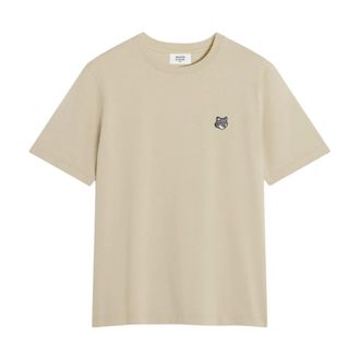 Maison Kitsun&eacute; T-Shirts, male, Beige, Size: L Maison Kitsune T-shirts and Polos