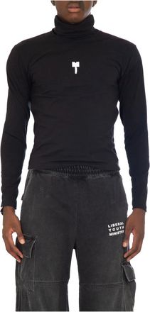 Liberal Youth Ministry Zwarte Coltrui met Lange Mouwen Tee - Heren - Longsleeves - Zwart - M - Tops