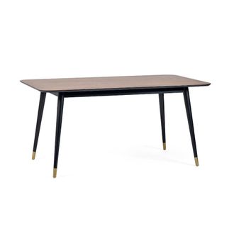 Julian Bowen Findlay Rectangular Dining Table 1.6m - Walnut & Black - Julian Bowen | TJ Hughes