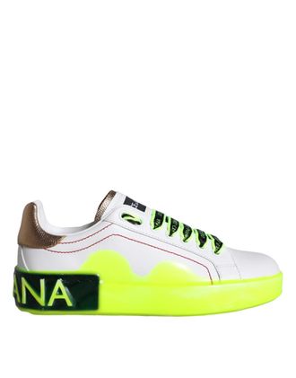 Dolce & Gabbana Witte Leren Portofino Lage Sneakers Schoenen