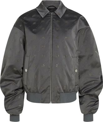 Karl Lagerfeld Bomber trapuntato con logo - Grigio