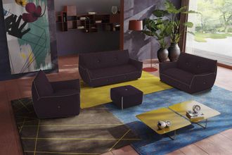 Egoitaliano Polstergarnitur »Yuki« Set, bestehend aus einem 2,5- und einem 2-Sitzer, Sessel und Hocker