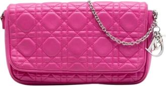Dior Pre-owned Cannage Quilted Crossbody Bag - Dames - Vintage Schoudertas - Roze - ONE Size - Leer - Vintage