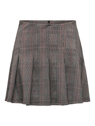Only Minirock ONLY ONLFINE PLEAT SKIRT BOX JRS, Damen, Gr. S (36), braun (seal braun pattern:libra checks), Obermaterial: 73% Polyester, 25% Viskose, 2% El