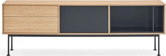 Teulat Design Lowboard yoko Anthrazit/Eiche - 180 x 59 cm