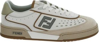 Fendi Ge&euml;mbosseerd Logo Leren Denim Sneakers - Dames - Sneakers - Veelkleurig - 40 EU - Denim - Schoenen
