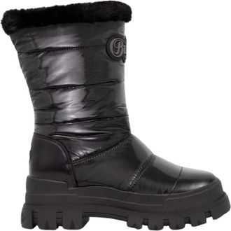 Buffalo Aspha Snow - Dames - Winterlaarzen - Zwart - 40 EU - Leer - Schoenen