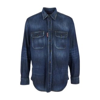 Dsquared2 Pointed Collar Denim Shirt - Heren - Spijkeroverhemden - Blauw - M - Denim - Overhemden