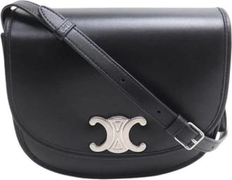 Celine Pre-owned Leren Crossbodytas - Dames - Vintage Schoudertas - Zwart - ONE Size - Leer - Vintage