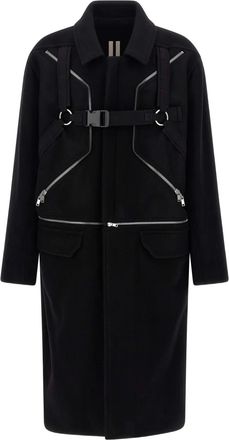 Rick Owens Cappotto Blixa Jumbo Mac con zip - Nero
