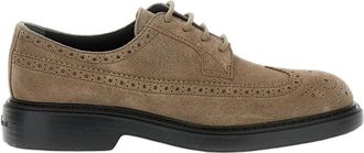 Hogan Derby Lace-Up Shoes with Broguing and Wingtip Detailing