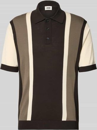Drykorn Regular Fit Poloshirt im Allover-Look Modell TAMIAN in Dunkelbraun, Gr&ouml;&szlig;e XXL