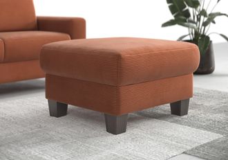 HOME AFFAIRE Polsterhocker »Summer« inkl. Stauraum, Cord-Bezug, wengefarbene Holzfüsse