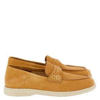 Ferragamo Suede Gancini Loafers, Size 7 C