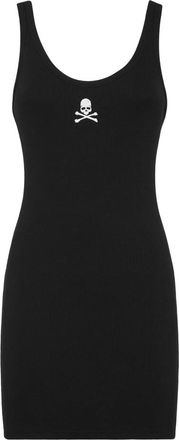 Philipp Plein Ribgebreide Jersey Slip Dress - Dames - Korte kleedjes - Zwart - S - Polyester - Kleedjes