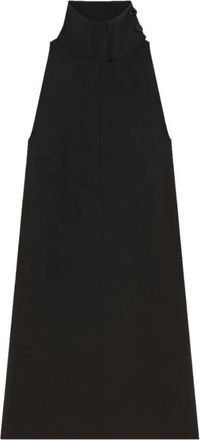 Courr&egrave;ges Mockneck Jurk Sjaal - Dames - Casual kleedjes - Zwart - XS - Polyester - Kleedjes