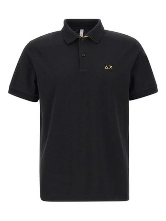 Sun 68 logo-embroidered polo shirt - Black
