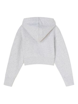 Palm Angels Cropped Cotton Sweatshirt - Gray