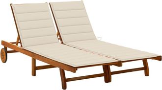 vidaXL Vidaxl - Tumbona De Jard&iacute;n 2 Personas Y Cojines Madera Maciza De Acacia