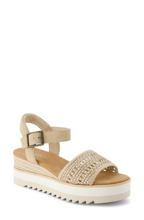 Toms Diana Platform Wedge Sandal in Gold at Nordstrom, Size 8.5