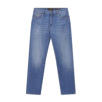 Moorer Straight Jeans, male, Blue, Size: W38 Straight Jeans
