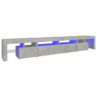 vidaXL Vidaxl - Mueble De Tv Con Luces Led Gris Hormig&oacute;n 260x36,5x40 Cm