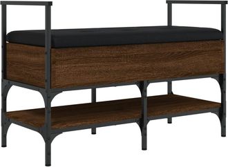 vidaXL Vidaxl - Banco Zapatero Madera De Ingenier&iacute;a Marr&oacute;n Roble 85,5x42x57,5cm