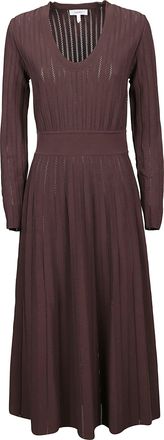 Casasola Pointelle Low Neck Viscose Midi Dress