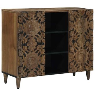 vidaXL Aparador Marr&oacute;n 90 X 33,5 X 75 Cm Madera De Mango Maciza Vidaxl