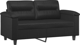 vidaXL Sof&aacute; De 2 Plazas De Cuero Sint&eacute;tico Negro 120 Cm Vidaxl