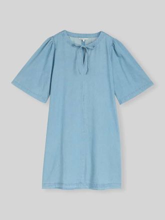 Tom Tailor Denim Regular Fit Freizeitkleid mit Schleifen-Detail in Hellblau, Gr&ouml;&szlig;e XL