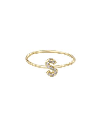 Adornia Adornia 14K Plated Cz Initial Ring