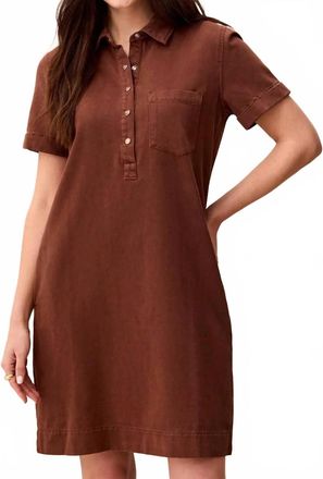 Tribal Pop Over Mini Dress In Rustic Brown