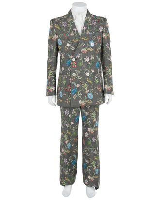 Gucci Floral Embroidered Wool & Linen-Blend Plaid Jacket