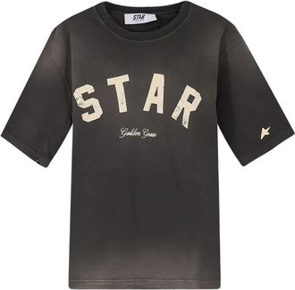 Golden Goose T-shirt met ronde hals en korte mouwen - Heren - T-shirts - Zwart - M - Katoen - Tops
