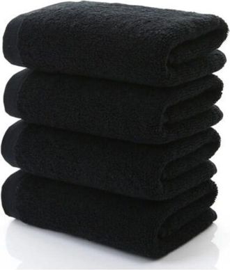 Elle Toalla De Ba&ntilde;o Grande De Algod&oacute;n Puro: De Secado R&aacute;pido, Suave Y Lujosa, De Color Negro, Ideal Para Secar Manos Y Cuerpo
