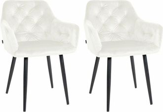 Clp Set di 2 sedie da pranzo Stanley Velvet crema