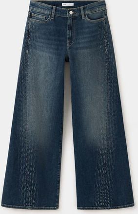 Mango Jeans wide leg dettaglio strass blu scuro - Donna - 36 - MANGO