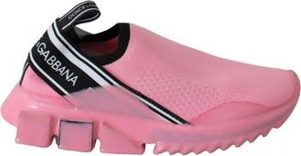 Dolce & Gabbana Gebreide Instap Sneaker - Dames - Sneakers - Roze - 36 EU - Schoenen