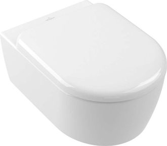 Villeroy & Boch Skyla - Inodoro Suspendido Con Asiento Softclosing, Twistflush, Directflush, Ceramicplus, Blanco Alpino 5656clr1
