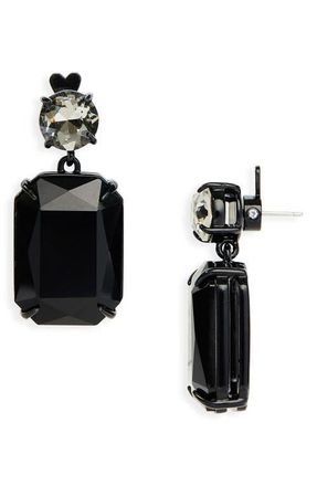 Carolina Herrera Riviere Crystal Drop Earrings in Black at Nordstrom