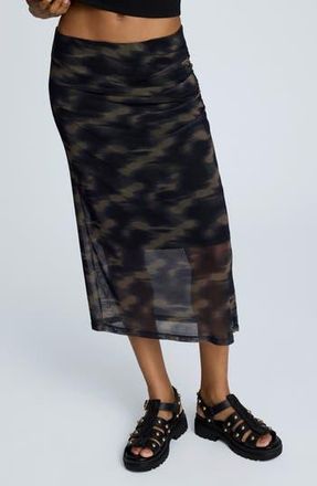 Kenneth Cole Pull-On Mesh Midi Skirt in Black Multi at Nordstrom Rack, Size Medium