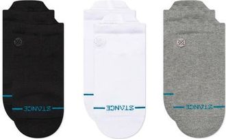 Stance 3-Pack Icon Low Socks in Black White Grey at Nordstrom, Size Large